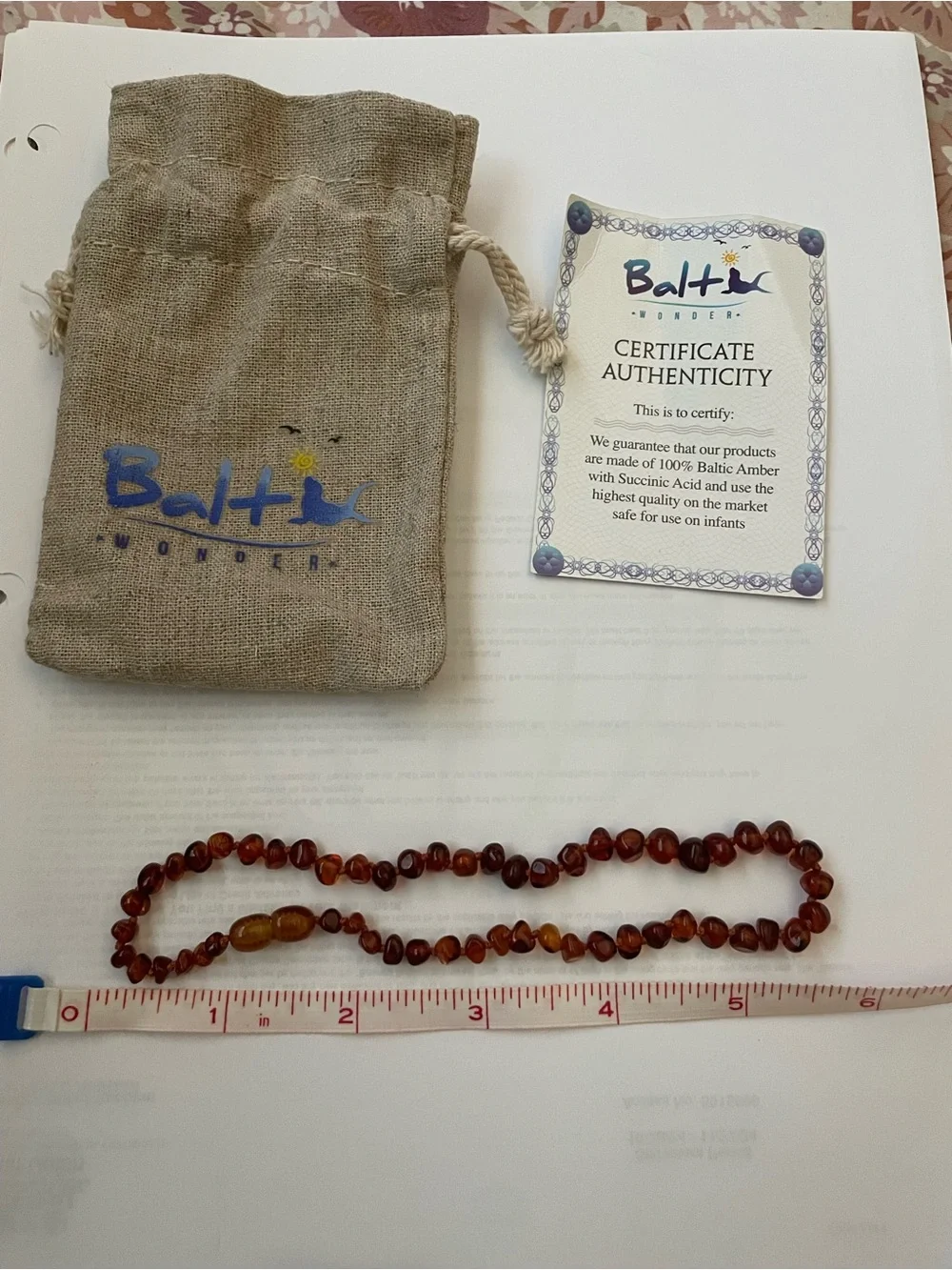 Baltic Amber Beaded Teething Necklace - Honey Brown